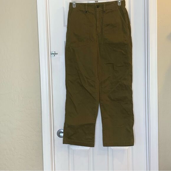 Madewell The Perfect Vintage Wide-Leg Pant Utility Edition Green High-rise SZ 28 - Picture 8 of 9
